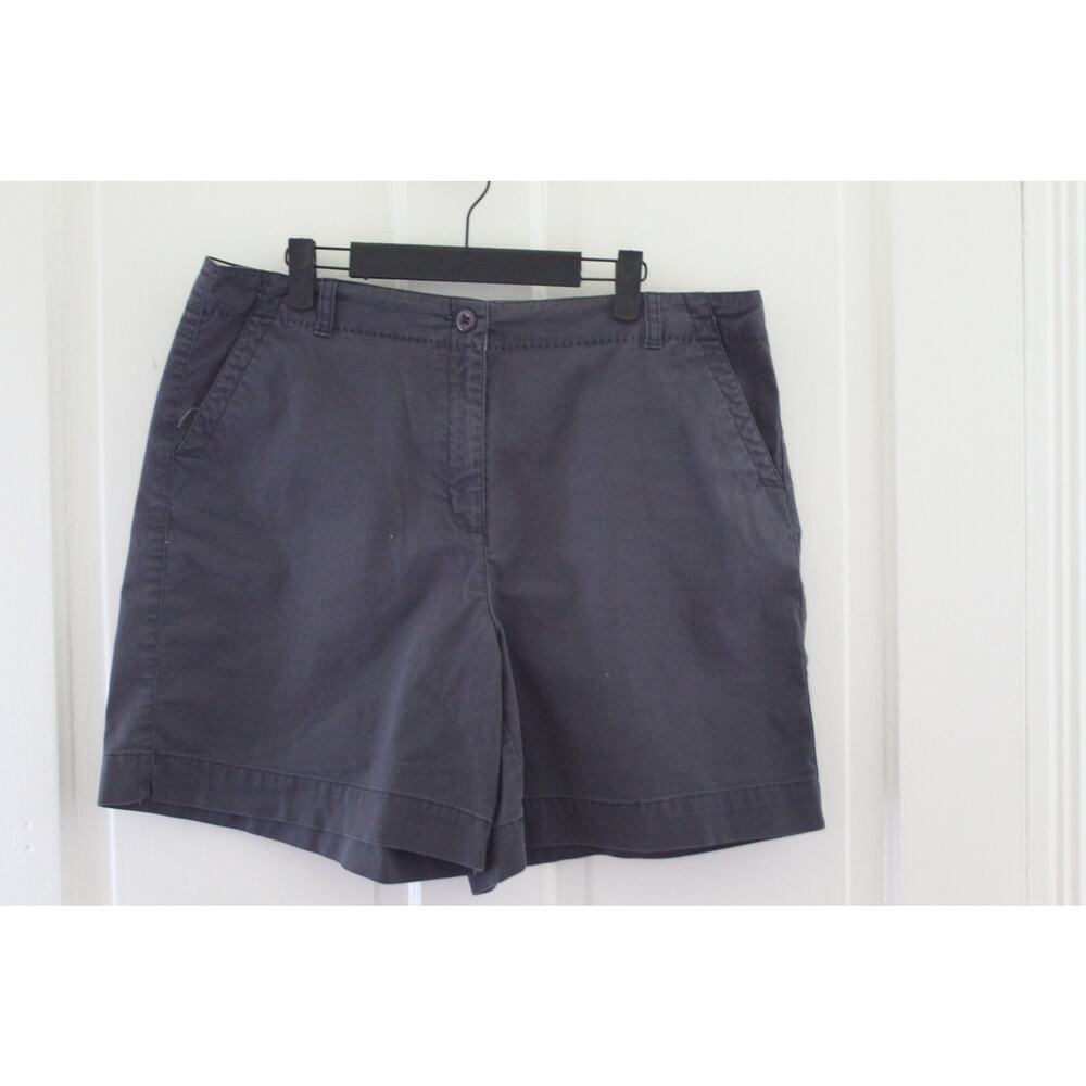 Women's Talbots Size 16 Stretch Shorts Front Pockets Bermuda Dark Blue